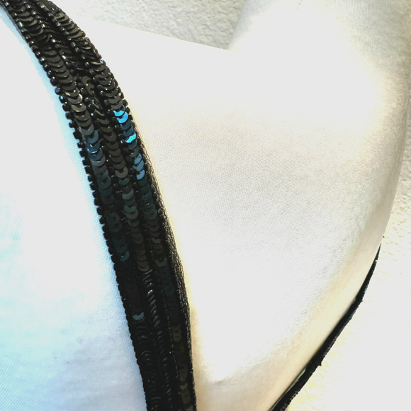 VALENTINO NWT $3720 Size 10 Black Silk Dress Gown Strappy Sequin Sexy Slit Drape - Picture 5 of 15